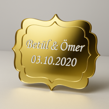 Spiegelglas Gastgeschenk "Schild" mit Schriftzug (Gravur)
