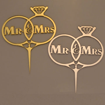 Cake Topper Thema "Eheringe Mr & Mrs"