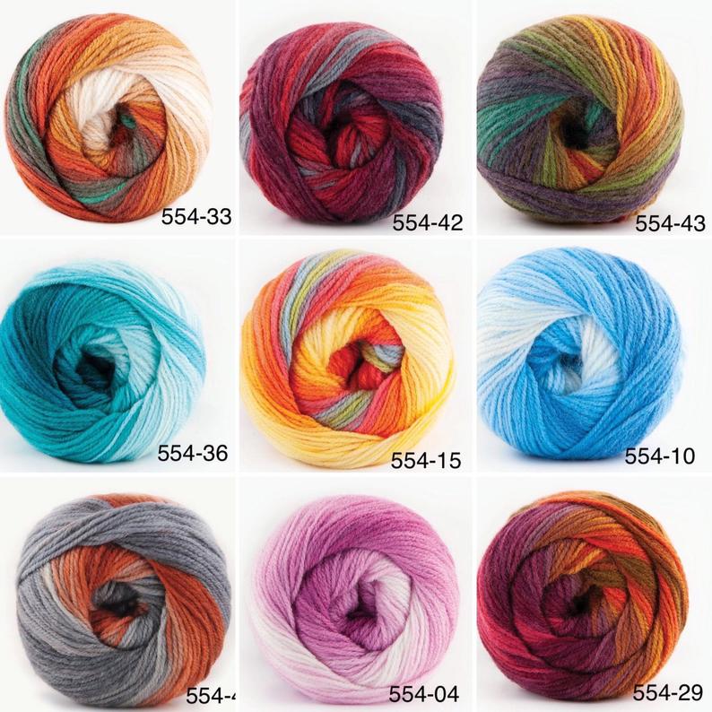 5x 100g Papatya Batik Wolle mit tollem Farbverlauf | Strickgarn & Verlaufsgarn | 100% Polyacryl