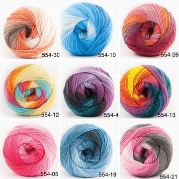 5x 100g Papatya Batik Wolle mit tollem Farbverlauf | Strickgarn & Verlaufsgarn | 100% Polyacryl