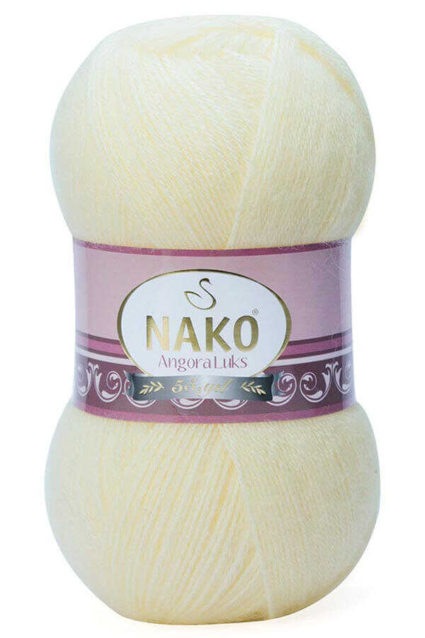 5x100g Nako Angora Luks | Farbe 256 - Creme | %80 Acryl %5 Moxep %15 Wolle | 100g/550m