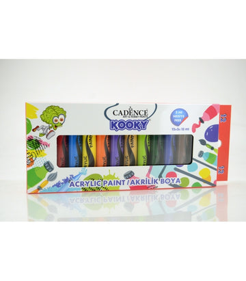 Cadence KOOKY Acrylfarben Set für Kinder | 12 Farben & 15 ML