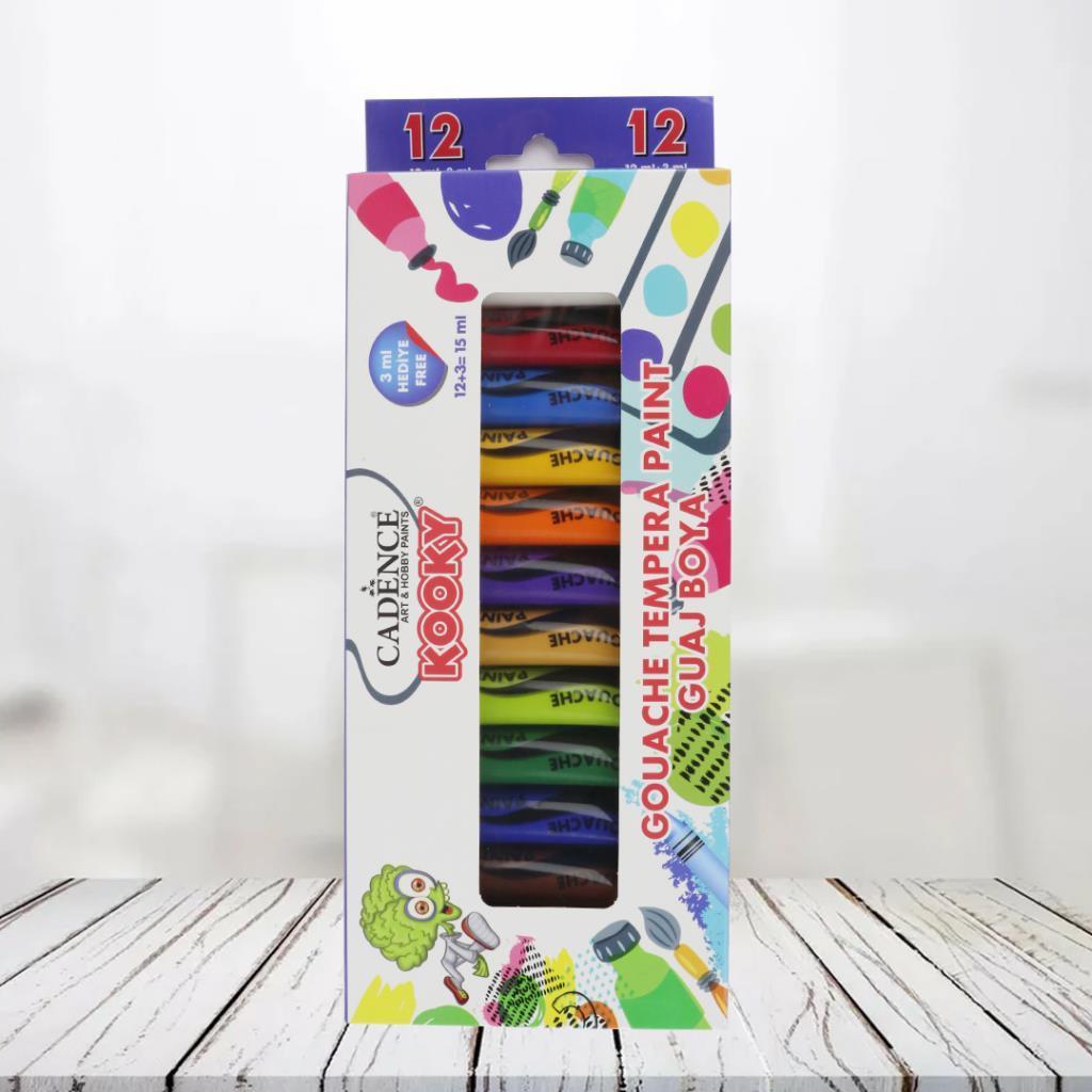 Cadence Kooky Gouache Farbset für Kinder | 12 Farben & 15 ML